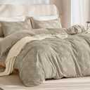 JELLYMONI Duvet Cover King Size Khaki - 3PCS Boho Duvet Cover Set Plaid Polyester Tufted Bohemian Jacquard Knit Textured Comforter Cover 10490in Rhombic Geometric Pattern Zipper Corner Tie