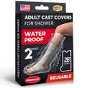 100% Waterproof Cast Covers for Shower Leg - Tight Seal - Reusable Adult 2pk Half Leg Cast Protectors - Knee, Ankle, Foot