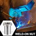 8 Pcs 3/8"-16 Thread Long Threaded Stepped Female Weld Nut Steel Chassis Mount Tab