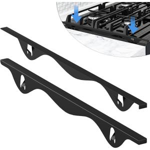 Stainless Steel Stove Gap Covers, 2 PCS Kitchen Stove Counter Gap Filler, Stove Guard Counter Gap Cover Length 25.4" Heat Resistant & Easy to Clean , Black
