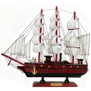 Sailboat model1 Handmade Craft with Multiple Sailboat Models for Decorating Sailboats and Ocean Themed Sailboats. Wooden Sailboats Suitable for Home and Office desksmodel Ship (red)