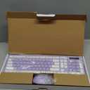 Wireless Keyboard and Mouse Combo, Full-Sized Wireless Keyboard and Adjustable DPI Mouse, 2.4GHz USB Receiver, Silent Keyboard and Mouse for PC, Windows, MAC, Desktop, Laptop(Purple)