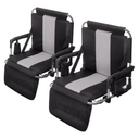 GREEN PARTY Stadium Seat for Bleachers Portable Outdoor Floor Folding Stadium Chair with Armrest, Back Support, Cup Holder, Mesh Bag and Hide Hooks