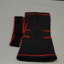 ATHLEDICT Knee Brace Compression Sleeve with Strap for Best Support & Pain Relief for Meniscus Tear, Arthritis, Running, Basketball, MCL, Jogging, Post Surgery Recovery for Men & Women, L (Dark Grey/Red)