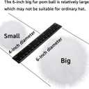 Homtable 6IN Large Faux Fur Pompoms, 4 Pieces Big Pom Pom Balls Fluffy Pompom Ball with Elastic Loop for Shoes Scarves Gloves Scarves Bag Key Chain Charms Accessories (White)