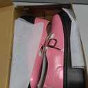 Women's Mary Jane Flats - Comfortable Vintage Style Shoes with Chunky Heel & Adjustable Strap-Fashion Casual Flats for Women (11, Pink)