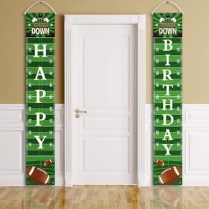 Batiyeer Football Birthday Party Decorations Sign Banner Football Bowl Sports Fan Supplies Themed Boy Porch Favors Photo Booth Props Wall Hanging(Birthday Theme)