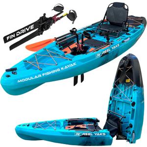 Reel Yaks Rapido Modular Fishing Kayak - 10.8ft Lightweight, Sit On Top Kayak for Adults & Youth - Stable & Portable, Ideal Space-Saving Design for Travel - 400 lbs Capacity