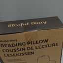 Blissful Diary Reading Pillow for Sitting in Bed, Flannel Back Pillow Bed Sitting Up for Adult & Children, Backrest Cushion for Sit Up in Couch or Floor, Dorm Essentials, Cream White