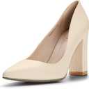 IDIFU Women's IN4 Chunky-HI Block High Heels Closed Pointed Toe Pumps Dress Office Shoes for Women (10)