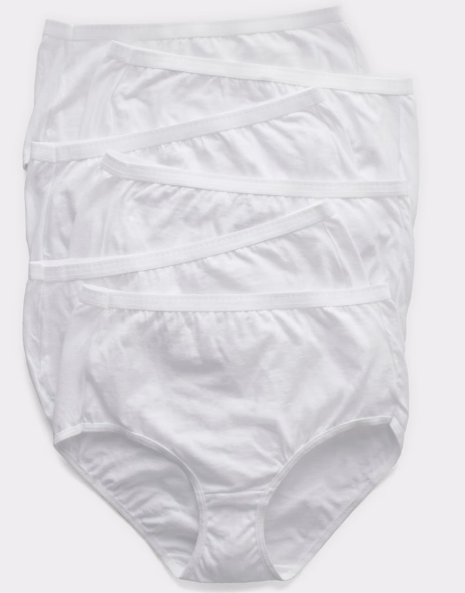 Hanes Ultimate women's 6pack Breathable Cotton Panty Briefs, White, White, White, White, White, White, 11 US