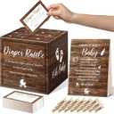 Funrous Diaper Raffle Tickets with Diaper Raffle Card Box Baby Shower Game Supplies Don't Say Baby Sign Mini Clothespins Game Decor for Gender Reveal Party Favors(Wood Grain)