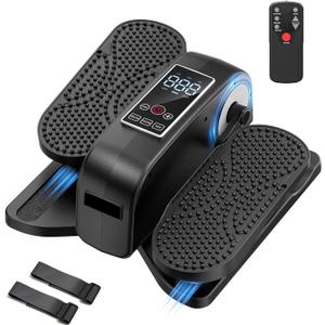 HOMGIM Under Desk Elliptical Machine - Quiet Motorized Leg Exerciser with Smart Remote, 12-Speed Manual Programs Auto/3 Auto Programs LCD Display & Bidirectional Motion for Home/Office
