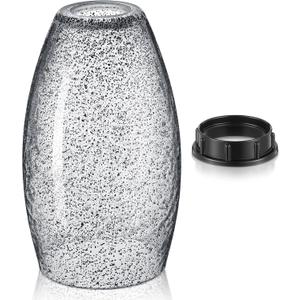 1 Set Oval Glass Lamp Shade 7.5" High x 4.7" Diameter Glass Pendant Lampshade Compatible with E26 Light Fixtures Lampshade Replacement for Kitchen Island Ceiling Pendant (Black Seeds)