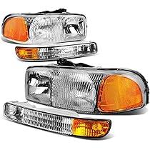 Chrome Amber Headlights HL-0154P-AMCH-OE