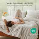 Bedsure Fluffy Comforter Set Queen - Super Soft Faux Fur Bed Set Linen, All Seasons Warm Plush Fleece Bedding, 3 Pieces, 1 Shaggy Fuzzy Queen Size Comforter with 2 Pillowcases