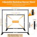 FUDESY 10x8 ft Backdrop Banner, Heavy Duty Adjustable Background Stand Kit with Carrying Bag, Step and Repeat Photography Frame for Trade Show Display Photo Booth Parties