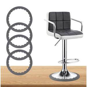 4 Pack Bar Stools Leg Protectors Ring Non Slip Silicone Chair Leg Floor Protector for 14.5" to 16.5" Round Chair Base Pads Bottom Protect Wooden Floor No Scratches No Noise Anti-Slip Grey