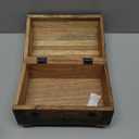 Ajuny Wooden Pirate Treasure Chest Jewelry Box  Handcrafted Vintage Keepsake Organizer with Shell Strips, Perfect for Necklaces, Earrings, and Trinkets, 9x6 Inch Gift Box