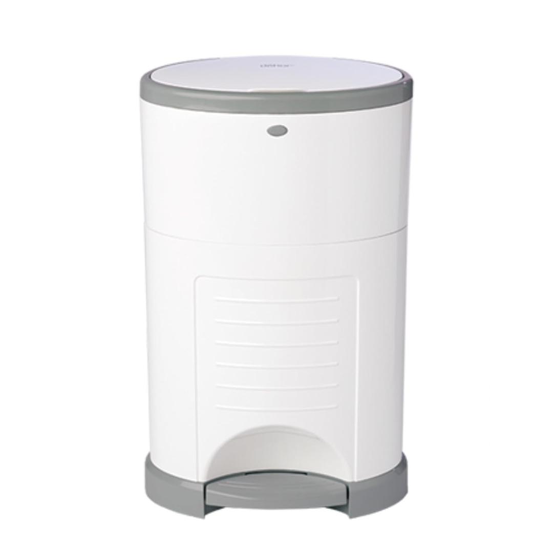 Diaper Dekor EKO Plus Diaper Pail, White | ONLY Eco-Friendly Diaper Pail Made with 70% Recycled Materials | Hands-Free: StepDropDone | Cost-Effective Refill System | Great Cloth Diaper Pail