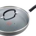 T-Fal Ultimate Hard Anodized Nonstick Fry Pan With Lid 10 Inch, Oven Broiler Safe 400F, Lid Safe 350F, Cookware, Kitchen, Home, Versatile Frying Pan, Skillet, Pots and Pans, Dishwasher Safe, Onyx