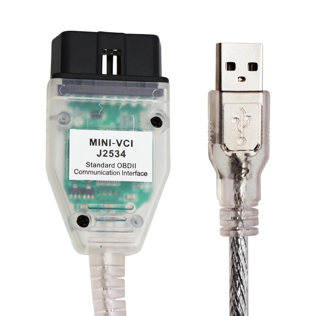 VCI J2534 Cable Fit for Toyota TIS Techstream - Latest Version V17.00.020, Firmware V1.4.8, OBD2 to USB Diagnostic Cable, Support Win XP WIN7 WIN10 32/64bit