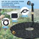 Non-Expanding Garden Hose 150 ft, Kink Free Flexible Water Hose with 10-Pattern Spray Nozzle, Lightweight Hose Pipe, Leak Proof, 3/4" Swivel Connectors, Super Fabric, Portable Storage Strap