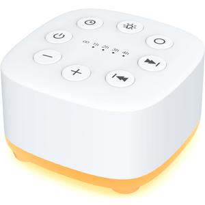 Meditation White Noise Sound Machine 30 Soothing Sounds with 32 Volume Control 12 Night Light 5 Timers Portable Sleep Machine for Travel Powered by AC or USB Sleep Therapy for Baby Kids Adults (White)
