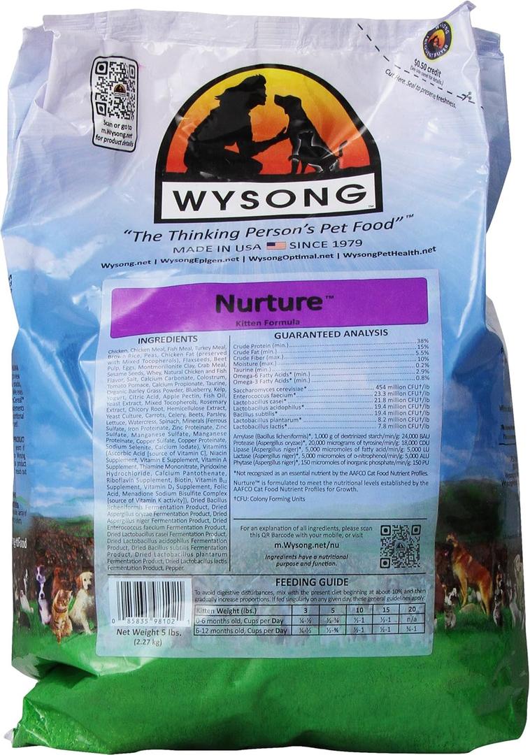 Wysong Nurture Kitten Formula Dry Kitten Food - 5 Pound Bag