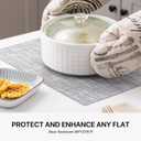 LEXMORE Placemats Set of 4 Vinyl/Plastic Woven Place Mats for Kitchen Table Indoor/Outdoor Washable Placemat Wipeable Dining Table Mats(A-Gray)