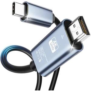 Ankky 6.6FT HDMI Cable Adapter for iPhone 15 to HDTV, 4K USB C to HDMI Video Cable, Thunderbolt 3 & 4 Compatible for iPhone 15/16 Series, MacBook Pro/Air, iPad Pro, Surface Book 2, Galaxy S23 and More