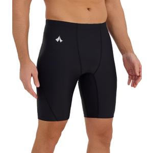 Swim Jammers for Men Athletic Training Endurance Swimsuit Durable Team Lap Swimming Racing Competition Swimwear (Large, Black01)