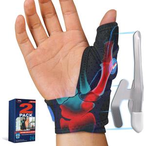 FEATOL 2 Pack Thumb Brace for De Quervains Tenosynovitis, Thumb Splint for CMC Joint Support, Arthritis, Trigger Finger, Sprains, Left & Right, Medium