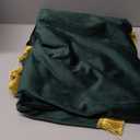 Velvet Tablecloth Luxurious Green Rectangle Table Tablecloth Thickset with Luxurious Gold Tassels Table Cloth for Home Decor Christmas Wedding, Party, Banquet and Events 55X70inch