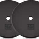 Yes4All Standard Weight Plates, 1-Inch Cast Iron Barbell Weights, Wide Range 540 LB, Ideal for Strength Training & Workout Routine  Set of 4