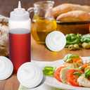 Tioncy 18 Pcs Condiment Squeeze Bottle Replacement Cap Plastic Wide Mouth Squeeze Lids for 63mm Emptying Bottle 2.76inch Natural Cone Tip Dispensing Caps for Kitchen Dining Room Dispenses Sauce