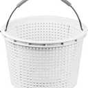 8" Pool Skimmer Basket Replacement for Pentair U-3 & Hayward SP1070 | Heavy-Duty Inground Pool Basket with Weighted Metal Base & 316 Stainless Steel Handle