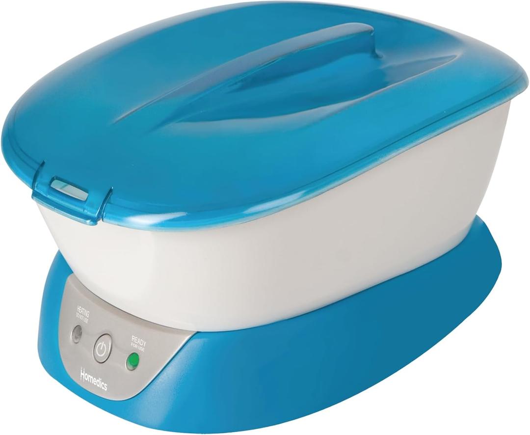 Homedics Paraffin Wax Machine for Hands - Hypoallergenic Hot Wax Hand Therapy Machine to Soothe and Moisturize Hands - Includes 3 Pounds of Wax and 20 Hand Liners (1 Count (Pack of 1), Blue)