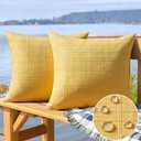 MIULEE Outdoor Waterproof Throw Pillow Covers Decorative Farmhouse Water Resistant Cushion Covers for Tent Patio Garden Couch Sofa Pack of 2, 18x18 Inch Yellow