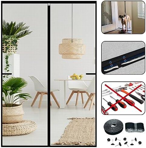 CHIYUNS Screen Door Mesh Magnetic Closure 38 x 96 inch, Self Closing Fiberglass Mosquito Net with Magnet for Doors, Heavy Duty Bug Fly Screens Curtain for Doorway, Keep Bugs Out, Pet Friendly
