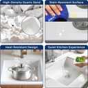 Enbol 24 Inch Undermount Kitchen Sink White Quartz Undermount Kitchen Sink Single Bowl Granite Composite Sink with Strainer 2418-W (24”X18”)