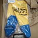 Sporti Adult-Kids Swim Fins for Pool Lap Swimming - Long Floating Fins for Swimming & Snorkeling - Swim Flippers for Training (Youth 4-5 / W 6, Yellow-Blue)