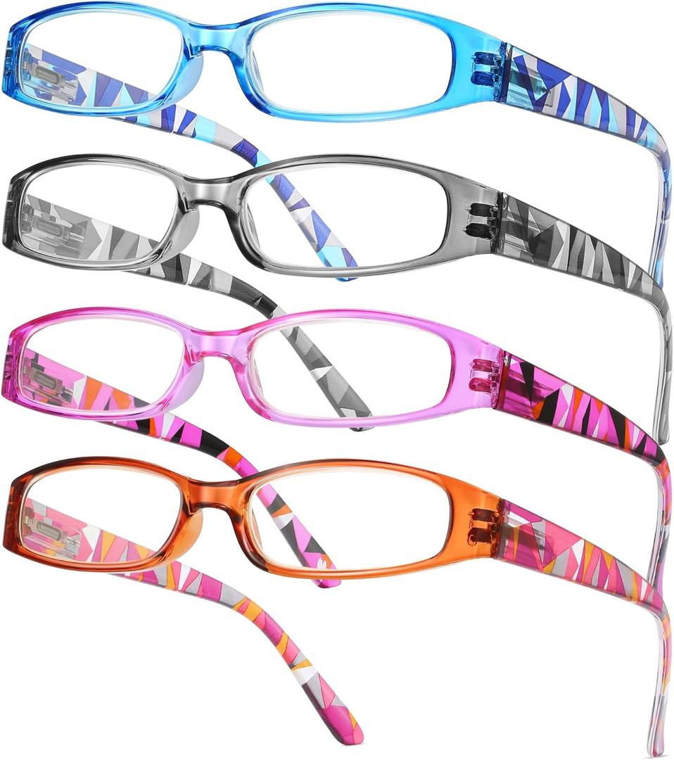 Gaoye 4-Pack Readers for Women, Blue Light Blocking Reading Glasses, Stylish Reading Glasses for Women in 4 Patterns (Color Mix,2.75 x)