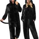 Spooktacular Creations Halloween Dalmatian Dragon Triceratop Unisex Costume, Adult Animal Costume Halloween Costume Party (Medium, Black Cat)