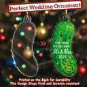 MAMAGIFTREE Christmas Pickle Ornament 2025 Wedding Gifts for Couples Mr and Mrs Gifts Bridal Shower Gift Wedding Ideas for Newly Wed Bride Glass Ornament, Just Married Gift for Newlywed Couple