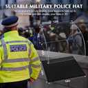 Military Police Hat Display Case Clear Acrylic Hat Display Box with Black Base & Stainless Steel Risers | Acrylic Baseball Cap Holder Stand | Showcase for Military Hats, Sports Caps & Mini Helmets