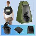 Clirass Camping Toilet with Pop Up Privacy Tent,Portable Outdoor Folding Potty,Shower Tent Dressing Room with Carry Bag for RV Travel,Truck,Beach,Fishing