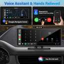 Wireless Apple Carplay Screen for Car with 4K Dash Cam, 10.26" Portable Apple Carplay & Android Auto, HD Touchscren with 1080p Backup Camera, Voice Control/Mirror Link/GPS/BT/FM
