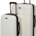 Rockland Melbourne Hardside Expandable Spinner Wheel Luggage, White, 2 Piece (20"/28")