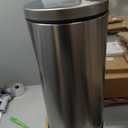 simplehuman Round Step Can, 30L / 8 Gallon Kitchen Trash Can, Iconic Round Shape, 150,000-Step Pedal, Lid Shox® Silent Close, Removable Inner Bucket, Brushed Stainless Steel